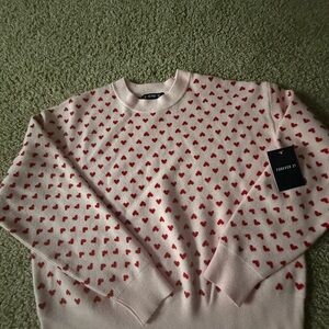 Forever 21 Light Pink Knit with Heart Design